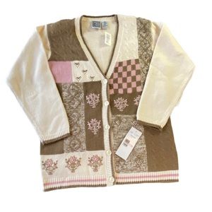 VTG NWT Elder Beerman Russ Sport Co. Patchwork Cardigan